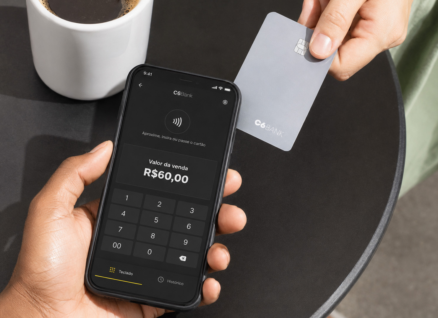 C6 Tap to Pay — celular vira maquininha